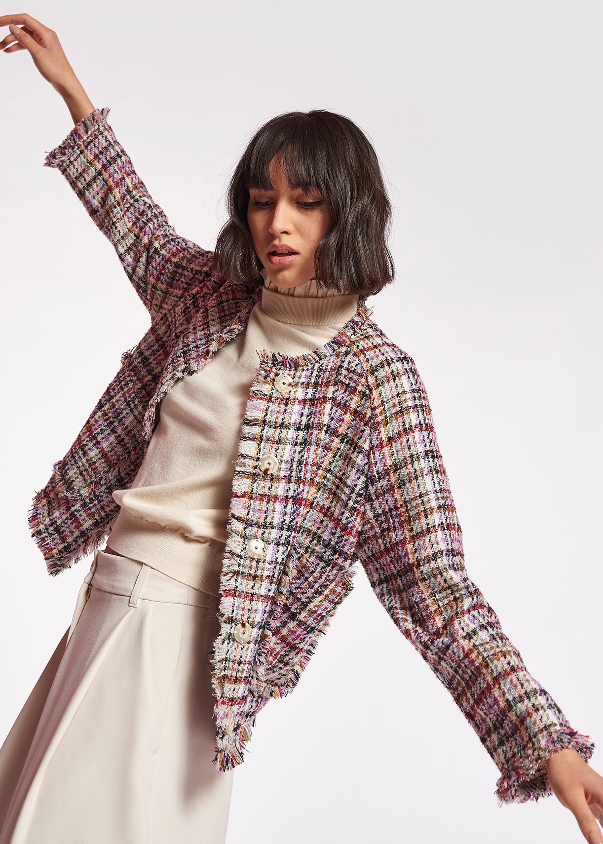 Multicolor tweed jacket | Essentiel Antwerp Spain