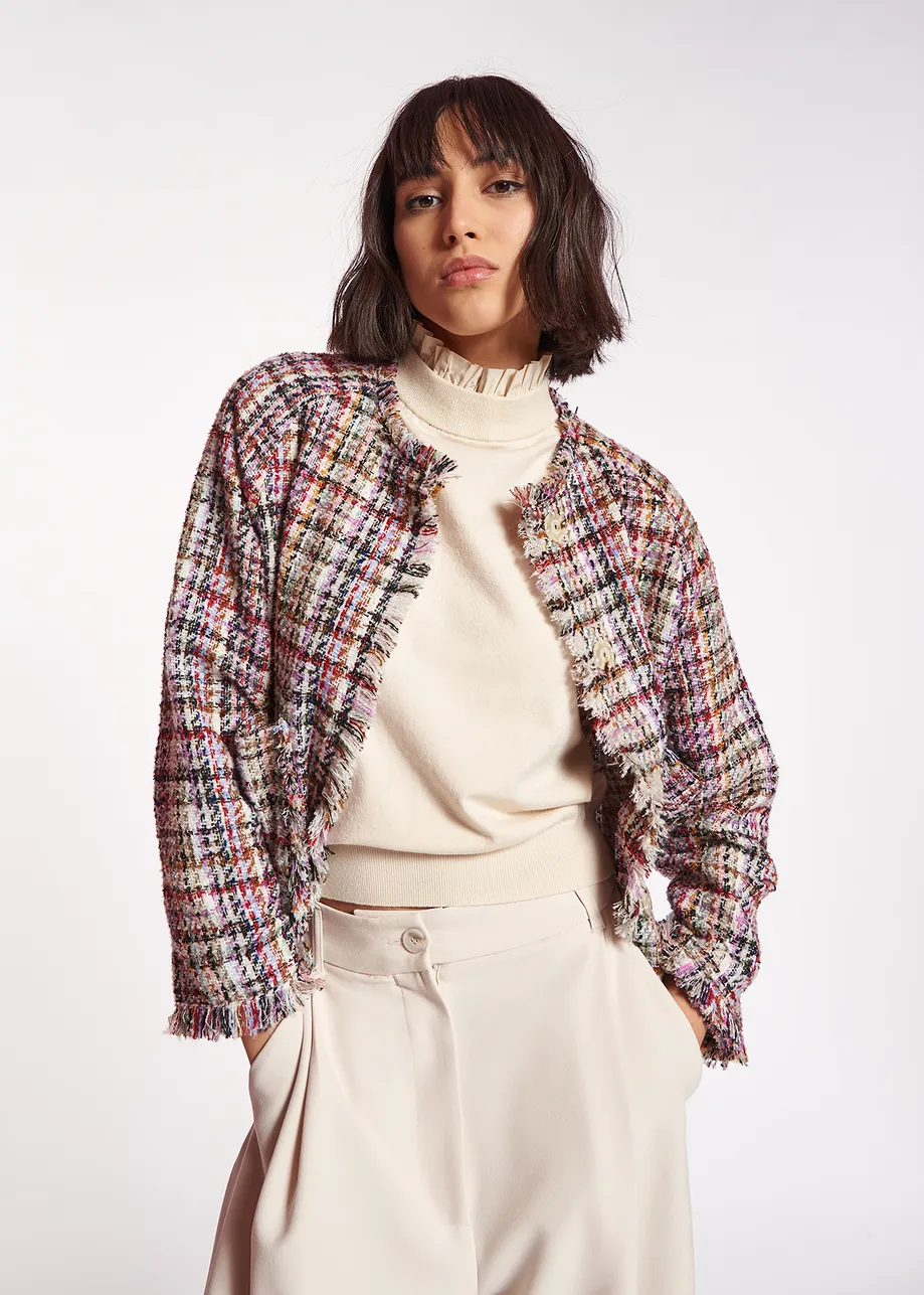 Veste en tweed multicolore