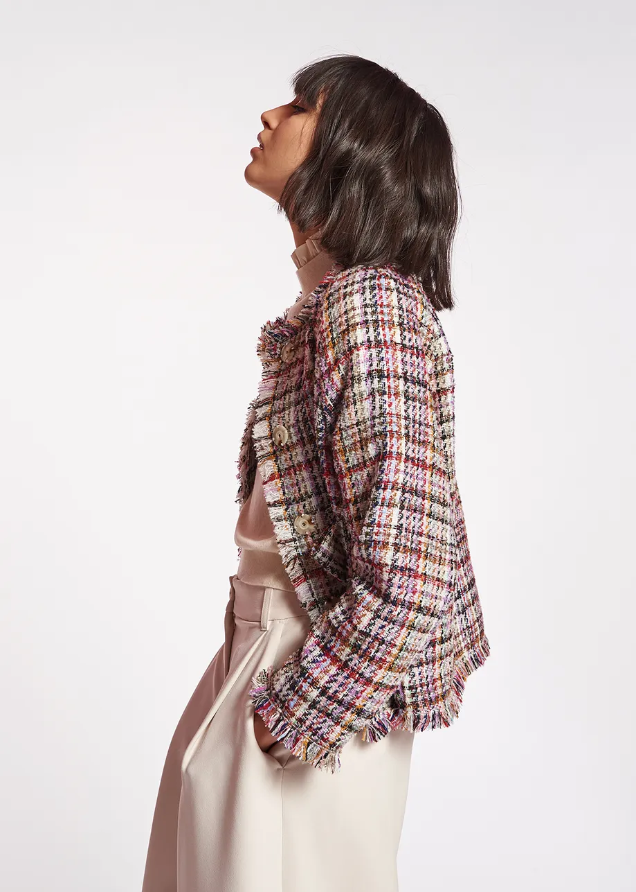 Veste en tweed multicolore