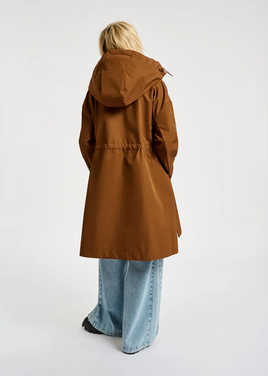 Bruine oversized regenjas met kap