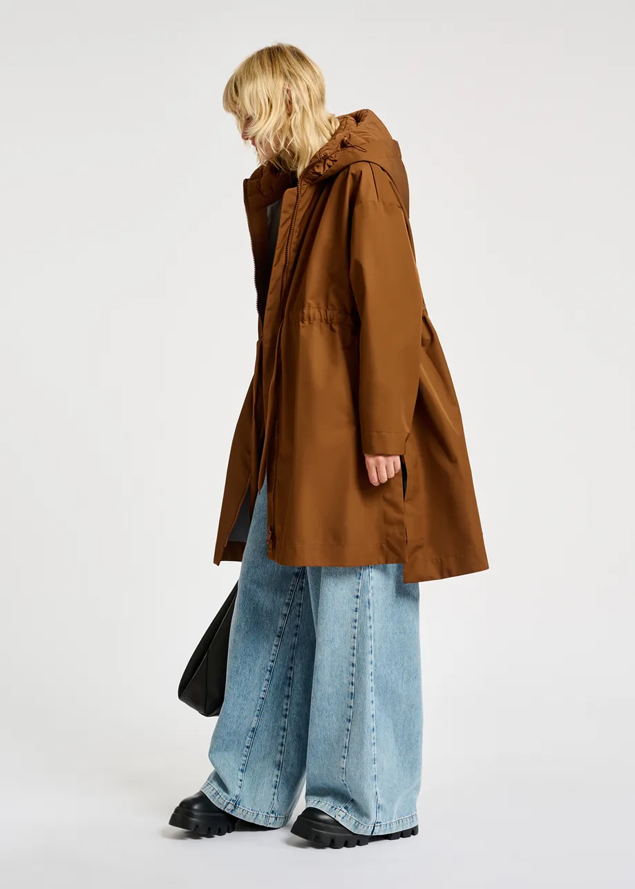 Bruine oversized regenjas met kap