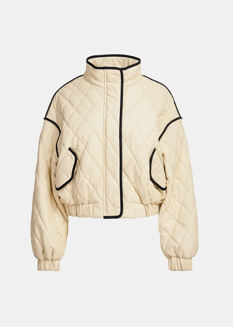 Off-white cropped quilted bomber jacket