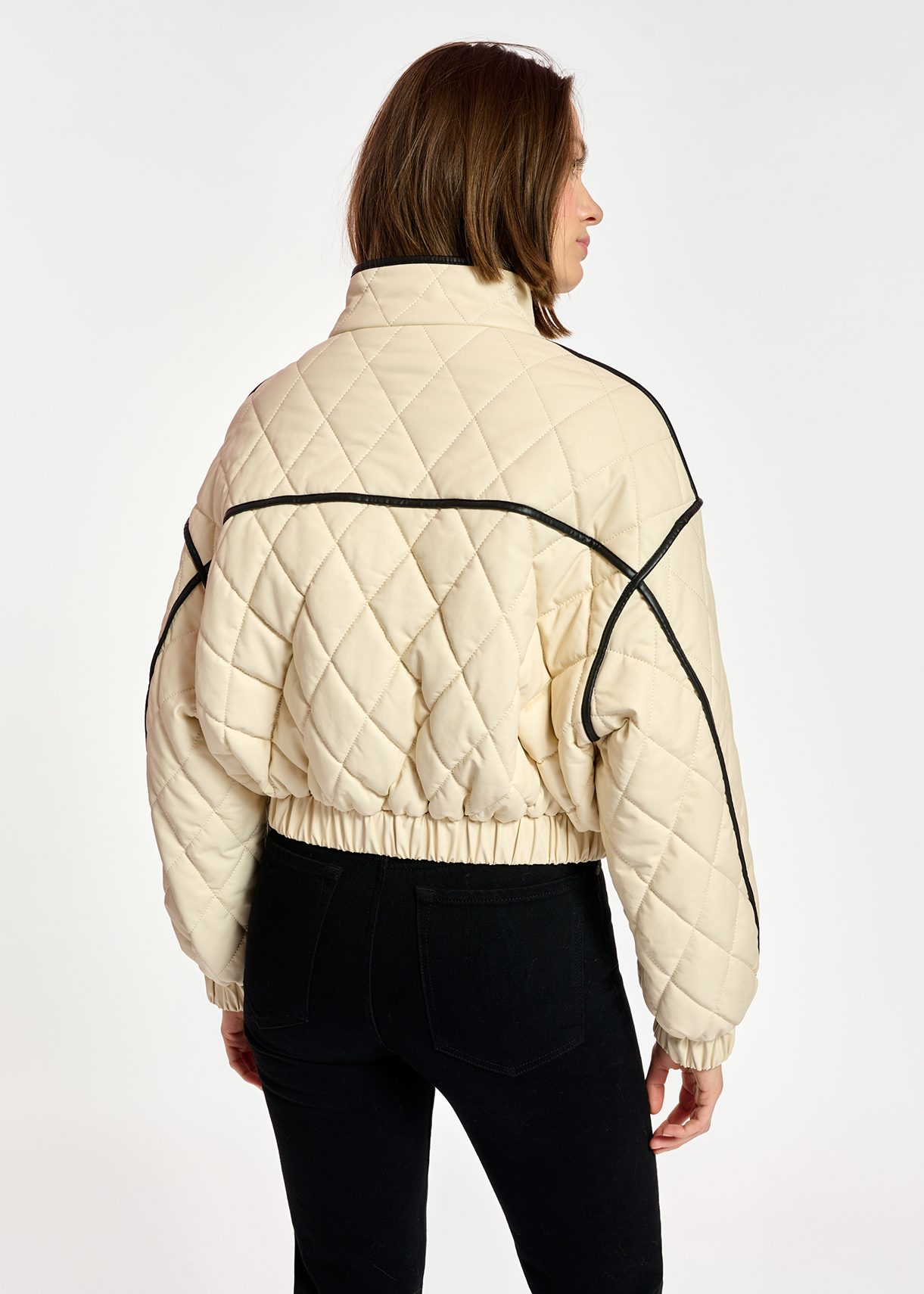 Off-white cropped quilted bomber jacket