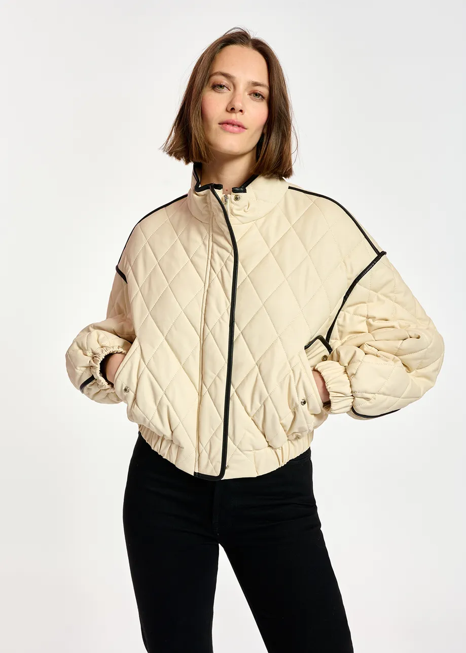 Off-white cropped quilted bomber jacket