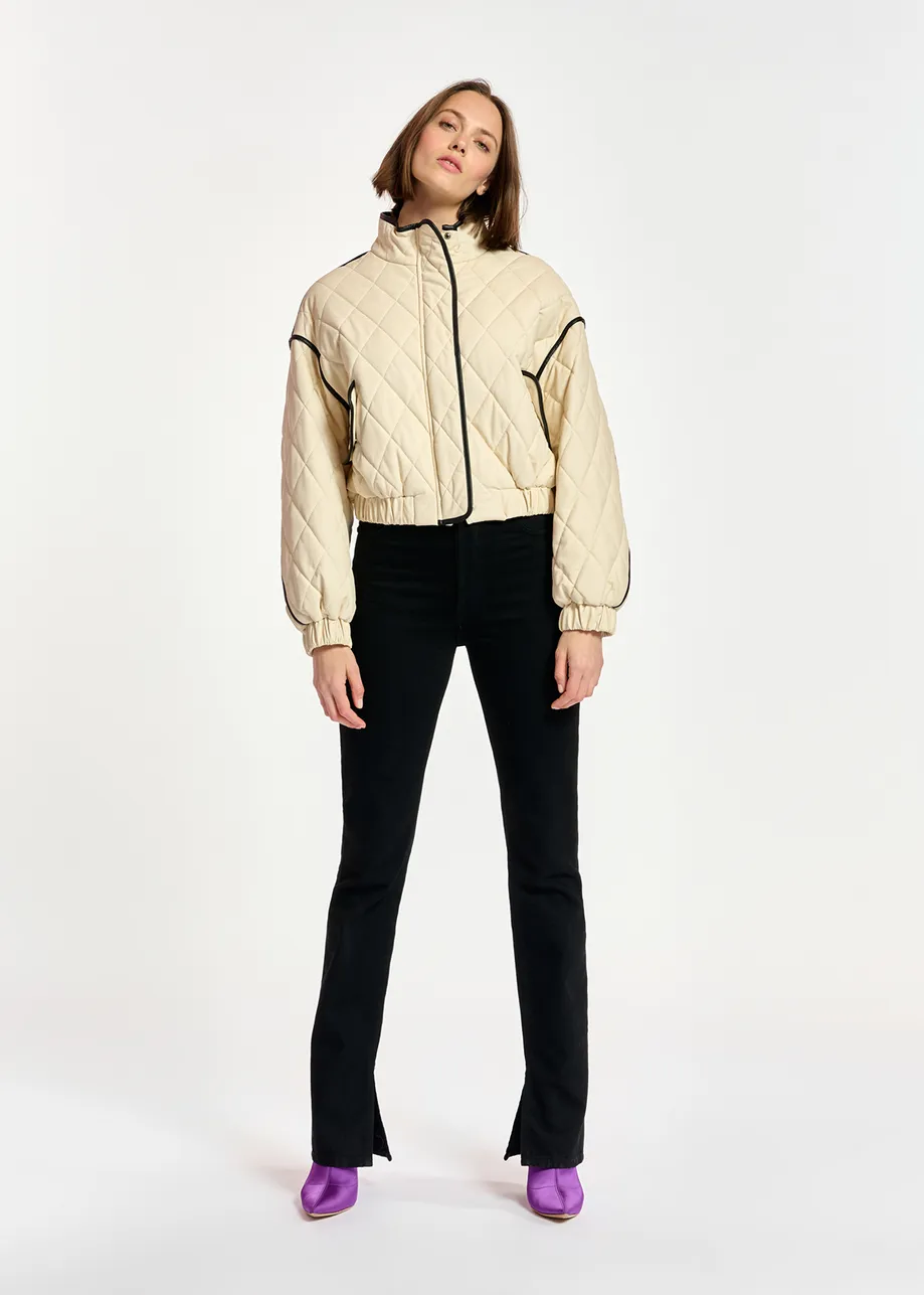 Off-white cropped quilted bomber jacket