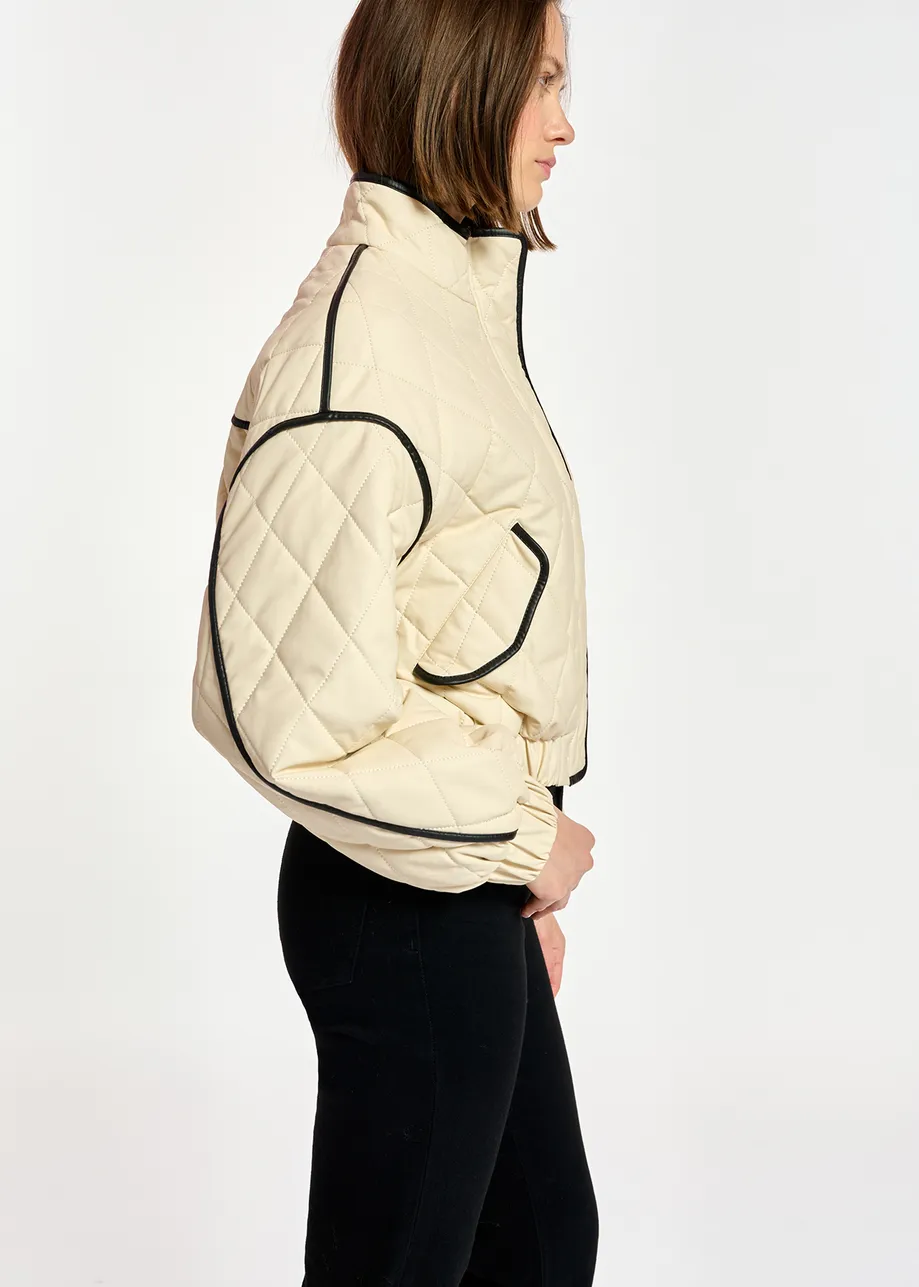 Off-white cropped quilted bomber jacket