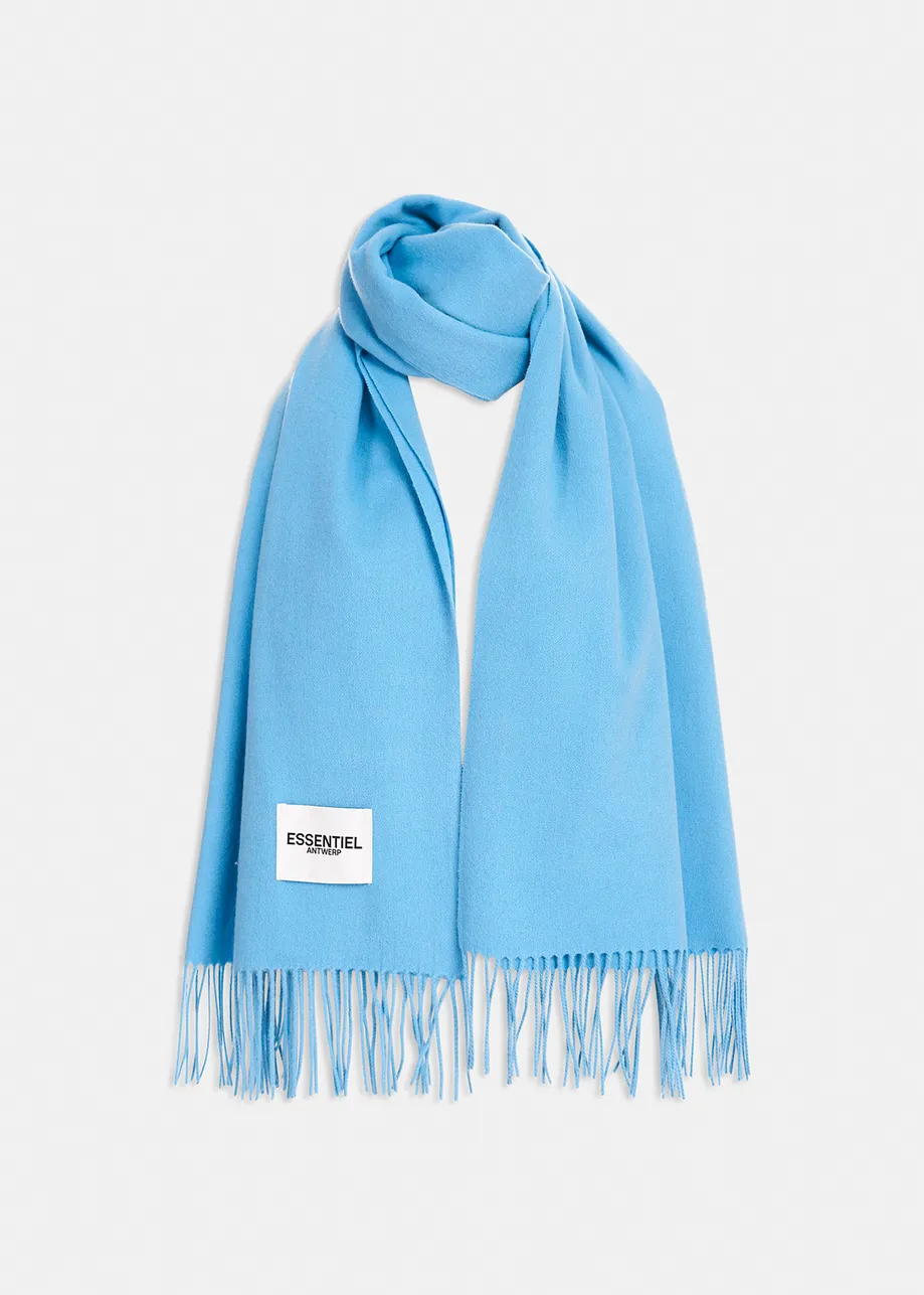 Blue oversized wool scarf