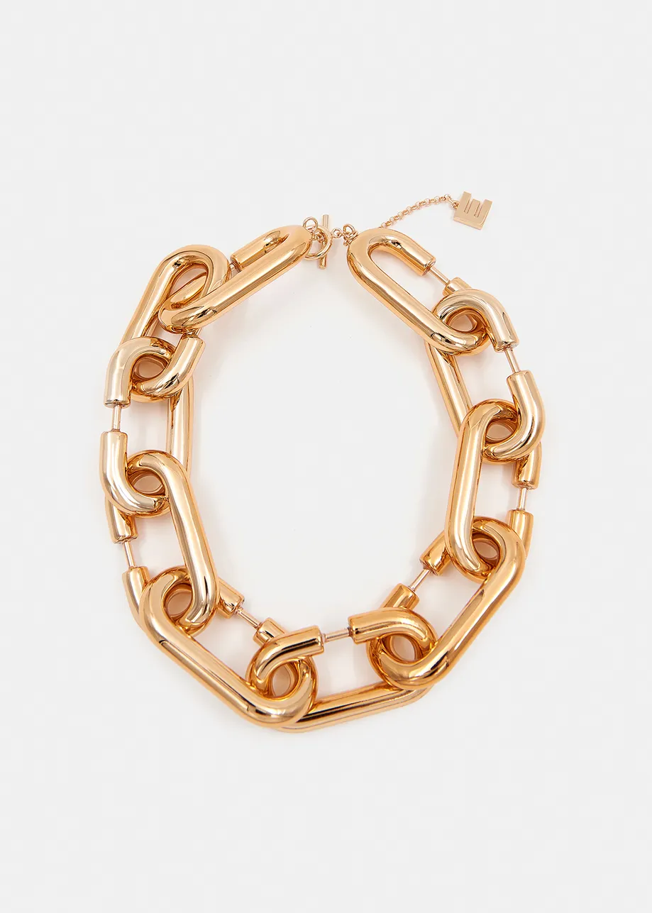 Gold-tone chunky chain necklace