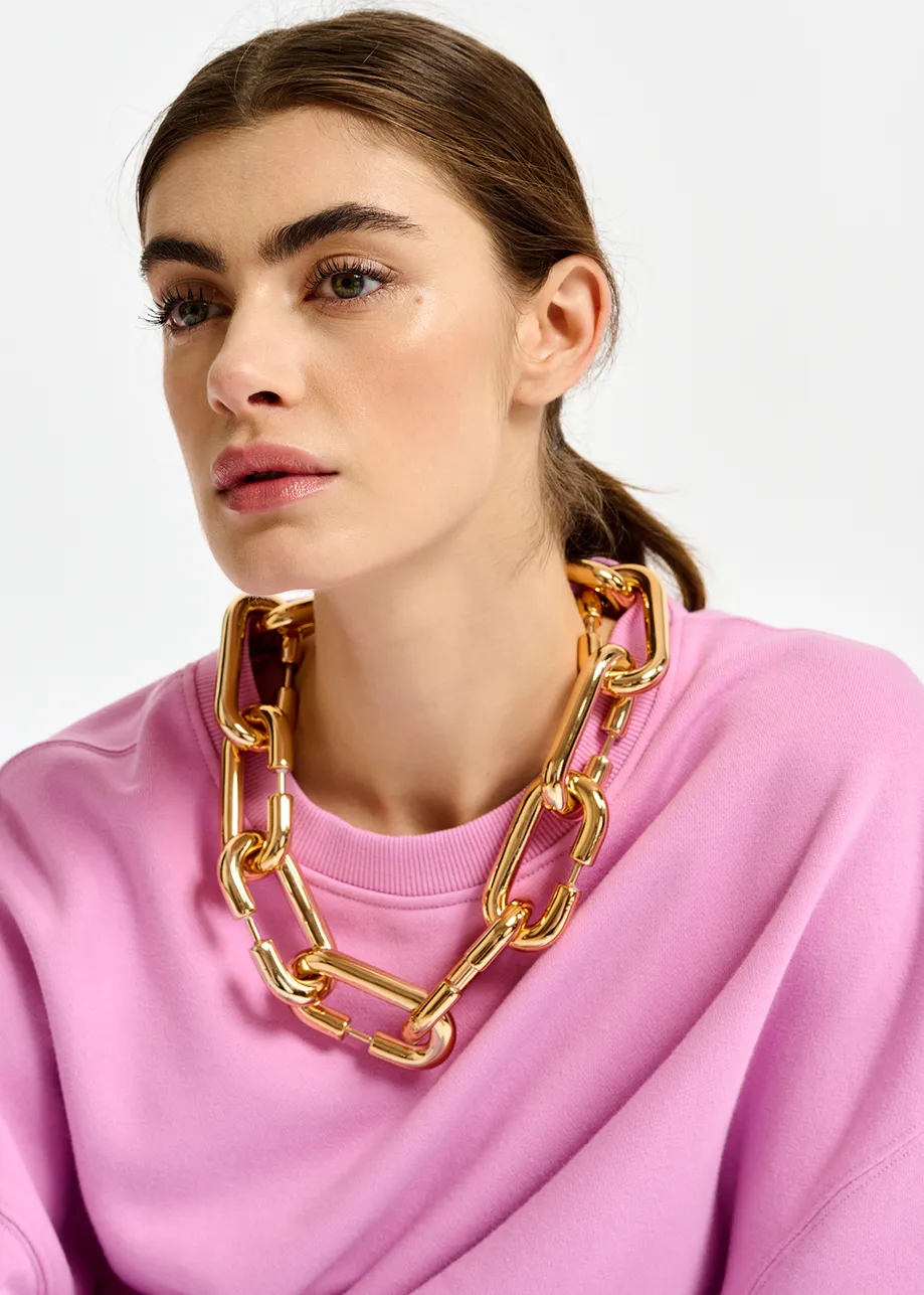 Gold-tone chunky chain necklace