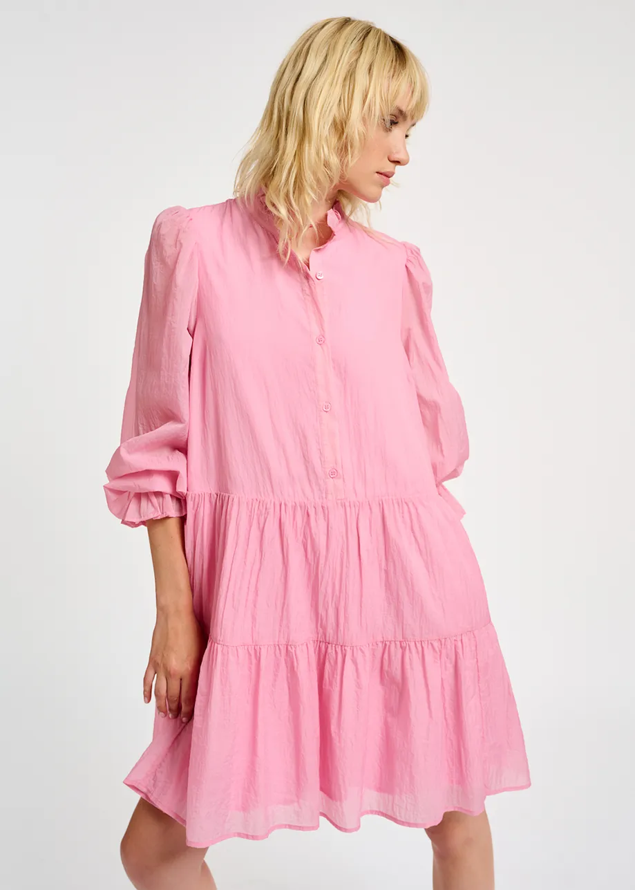 Light pink tiered mini dress