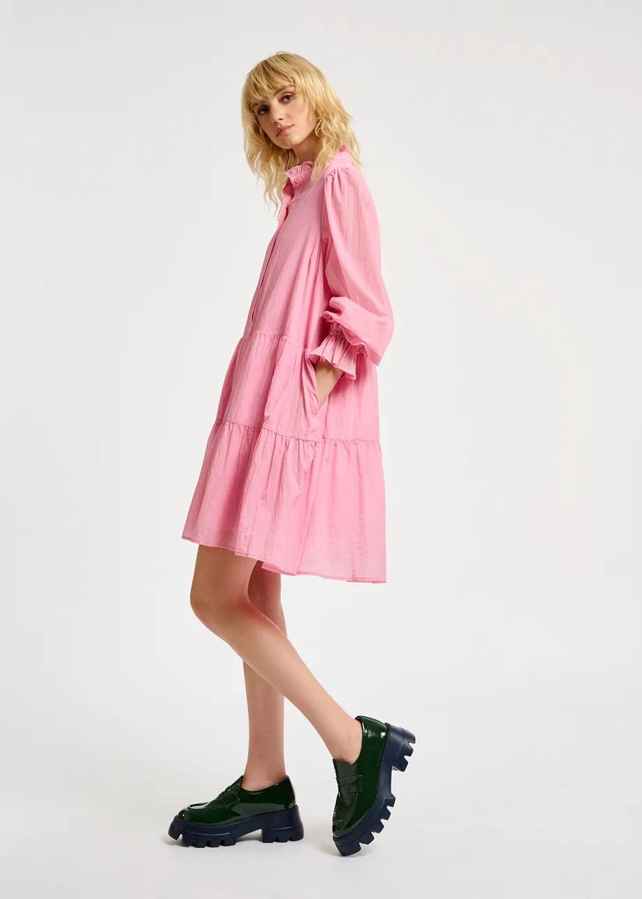 Light pink tiered mini dress