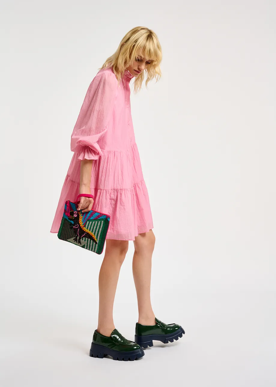 Light pink tiered mini dress