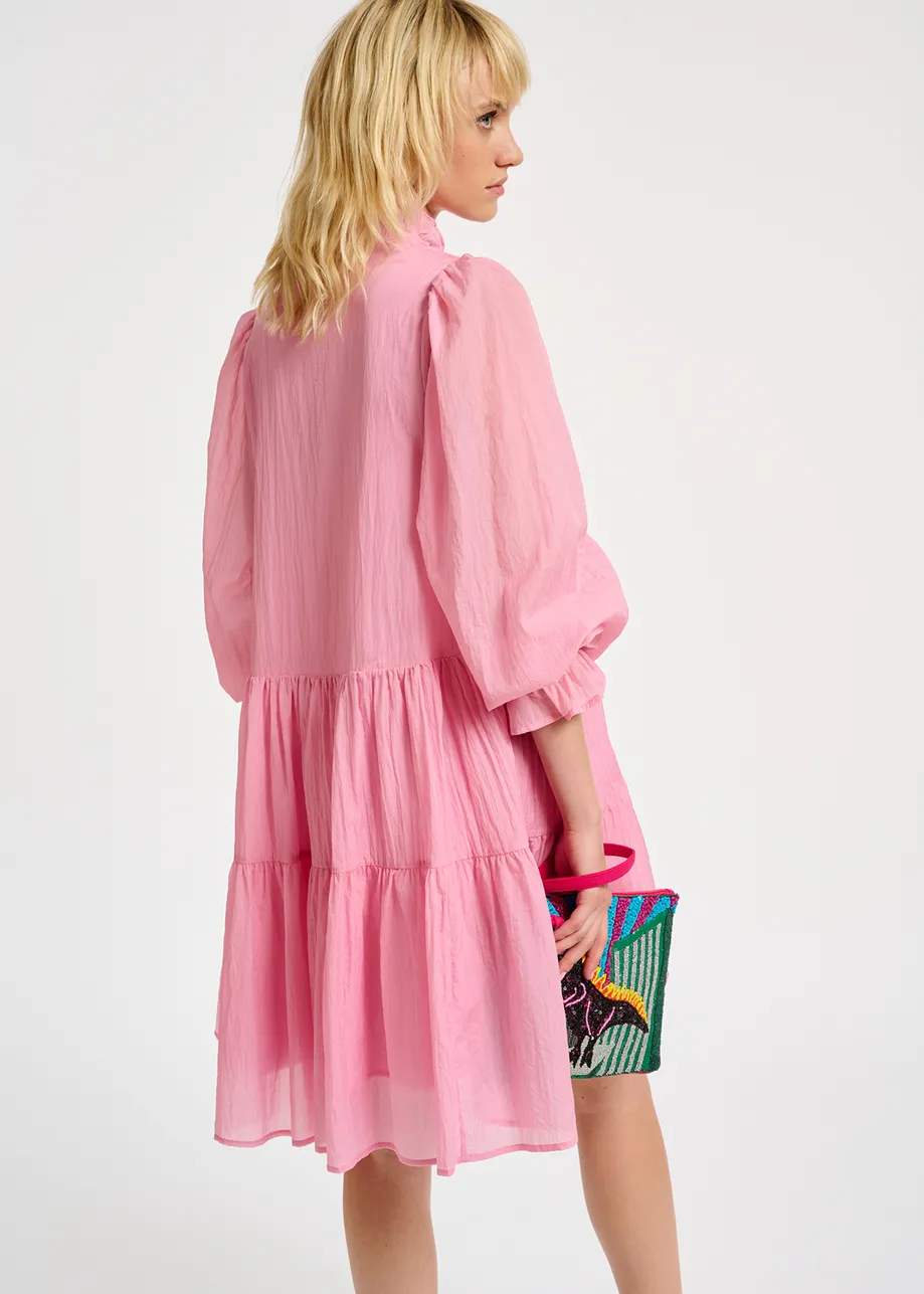 Light pink tiered mini dress