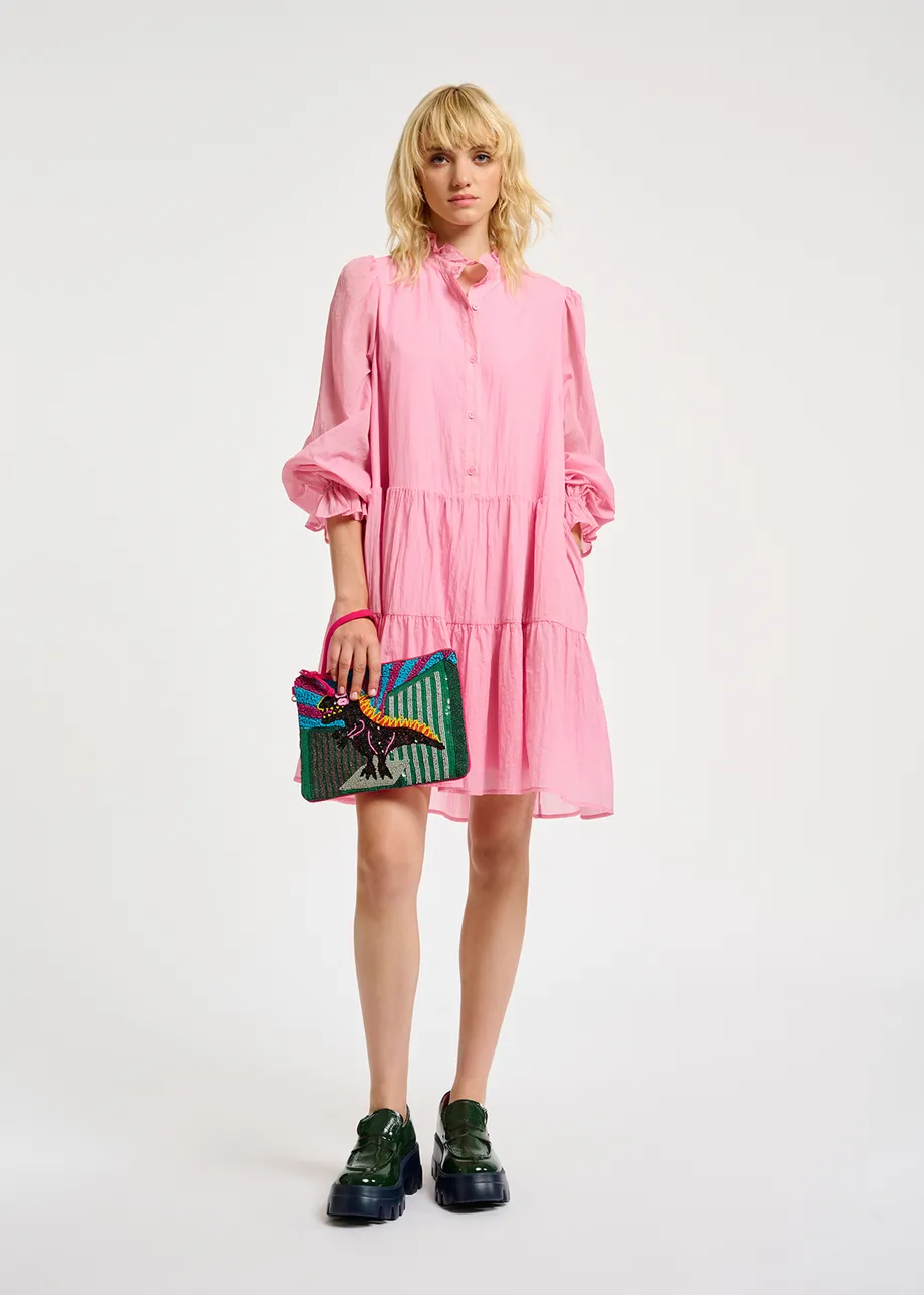 Light pink tiered mini dress