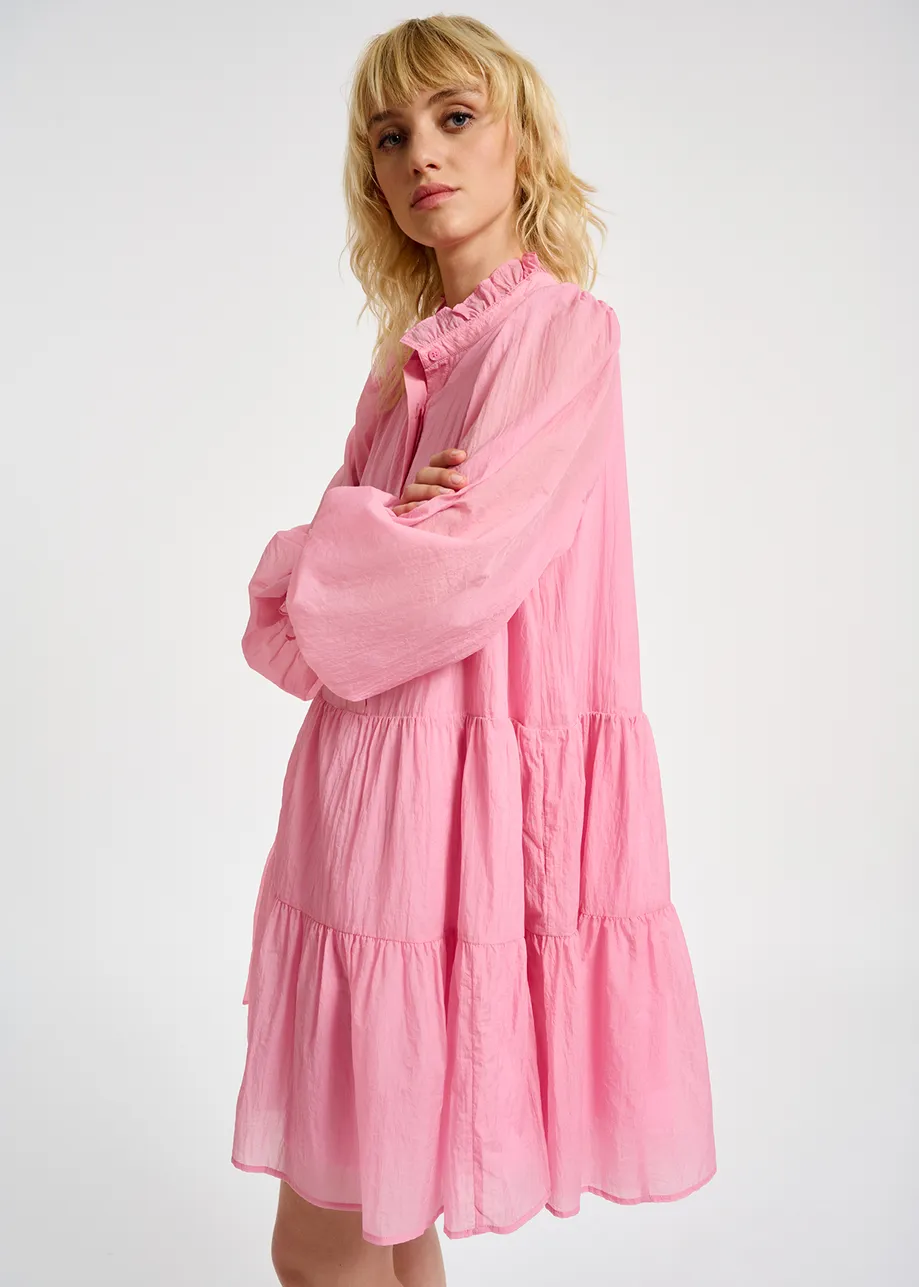 Light pink tiered mini dress