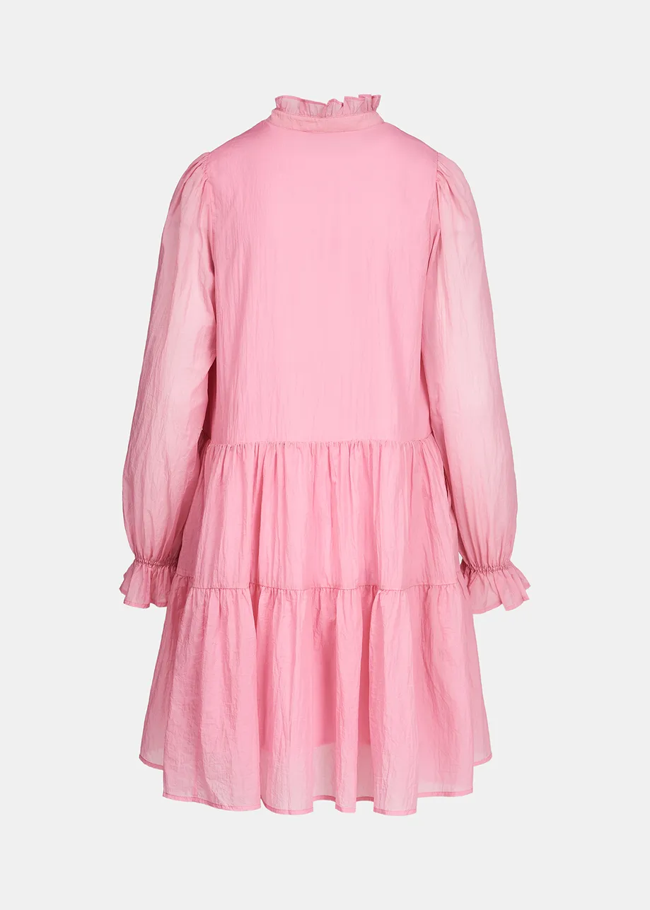 Light pink tiered mini dress