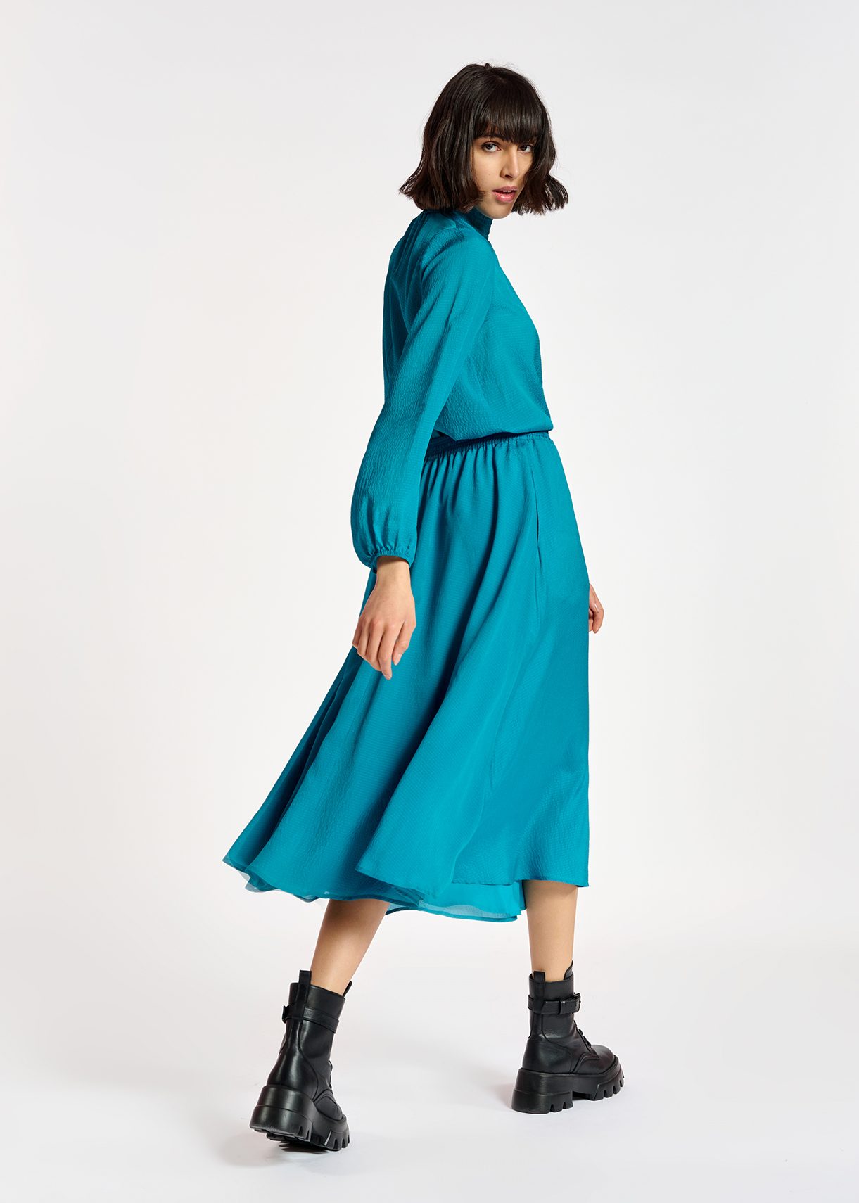 Blue midi skirt