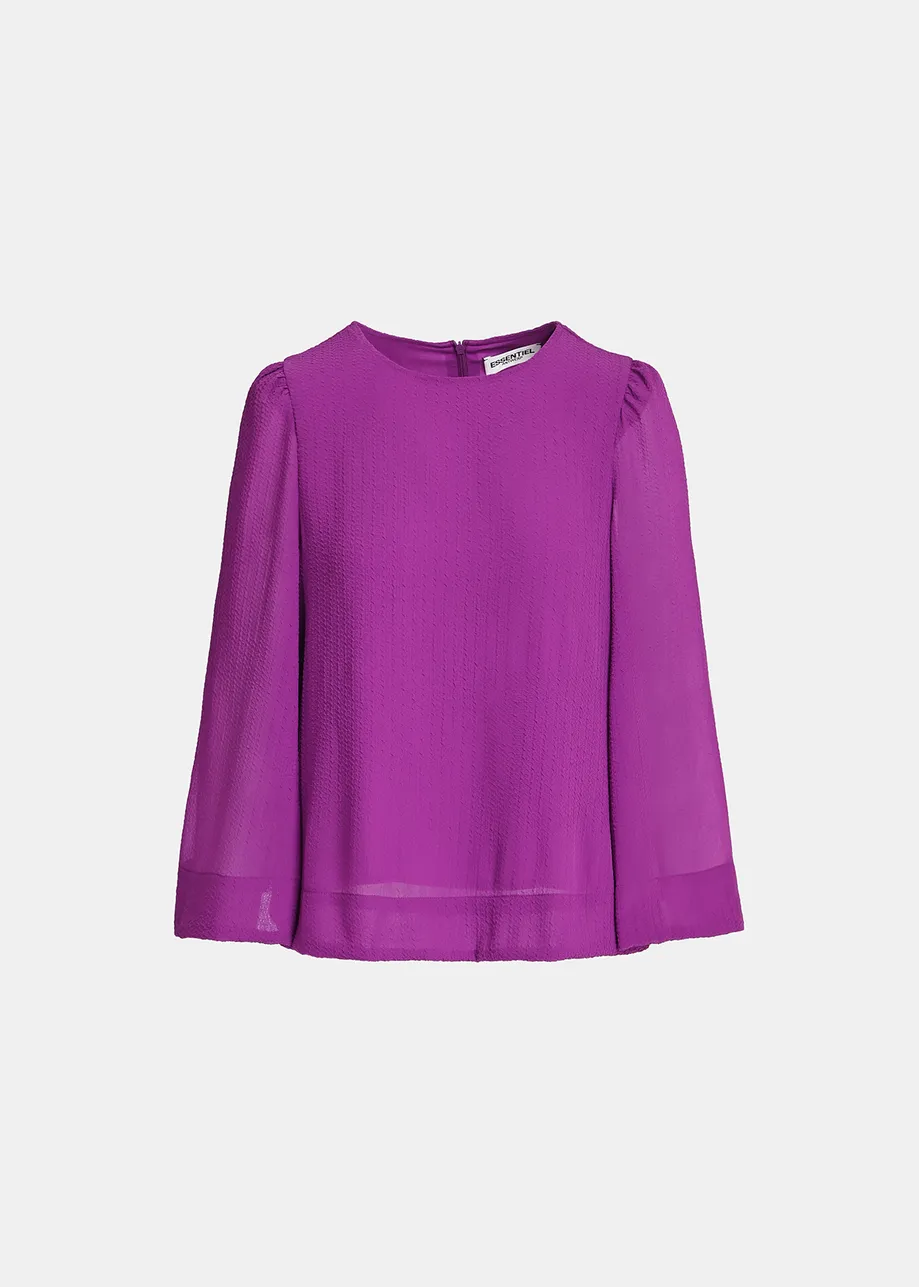 Purple top with puffed shoulders