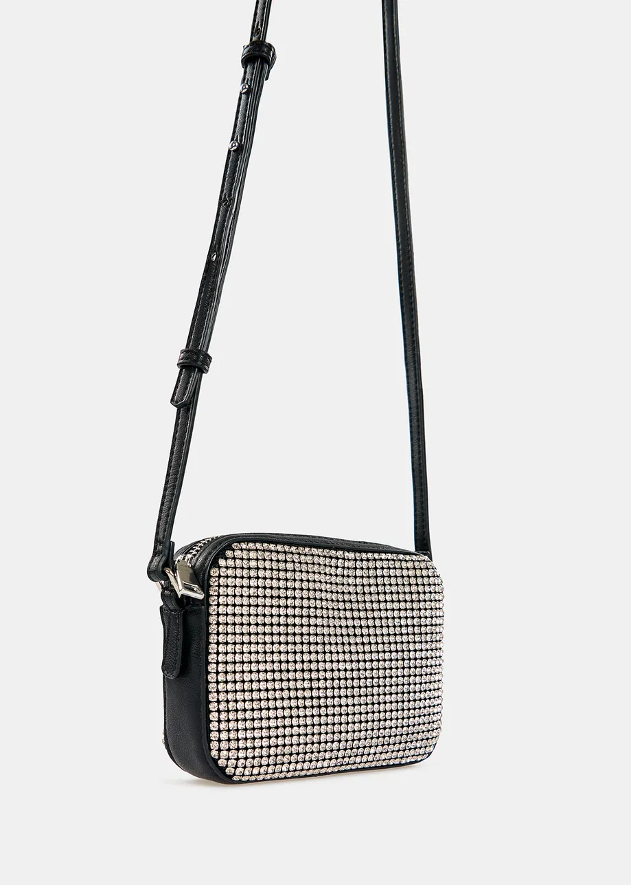 Mini rhinestone-embellished shoulder bag