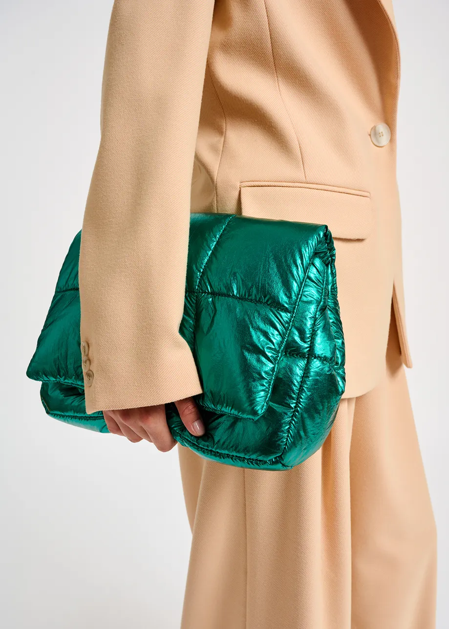 Metallic teal shoulder bag