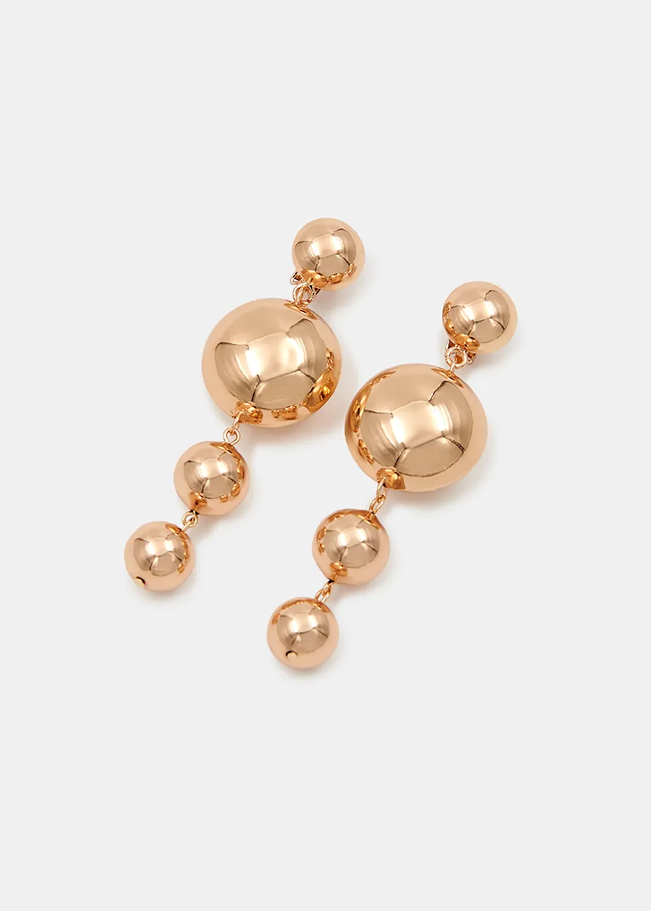 Gold-tone sphere earrings