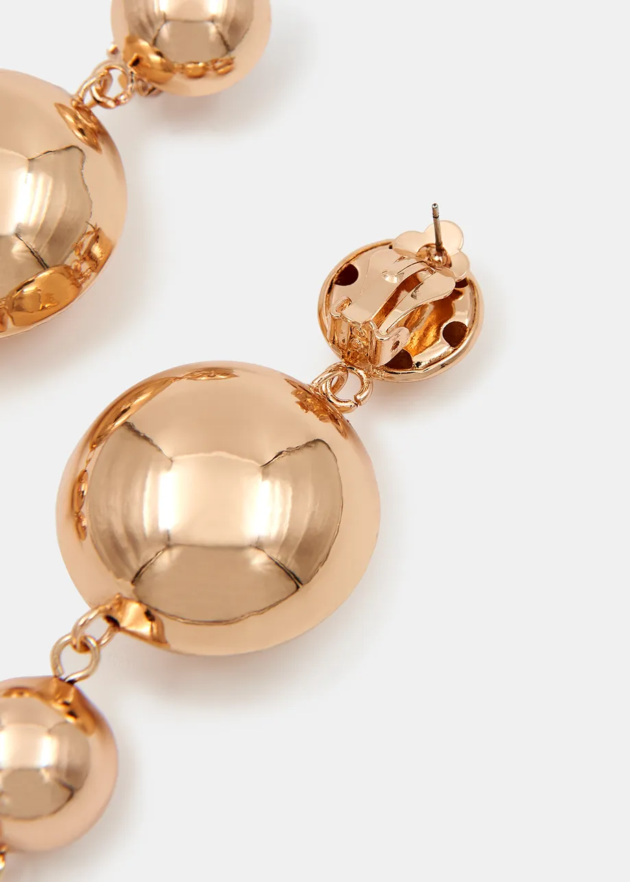 Gold-tone sphere earrings