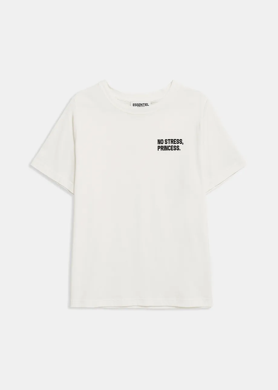 White organic cotton slogan T-shirt