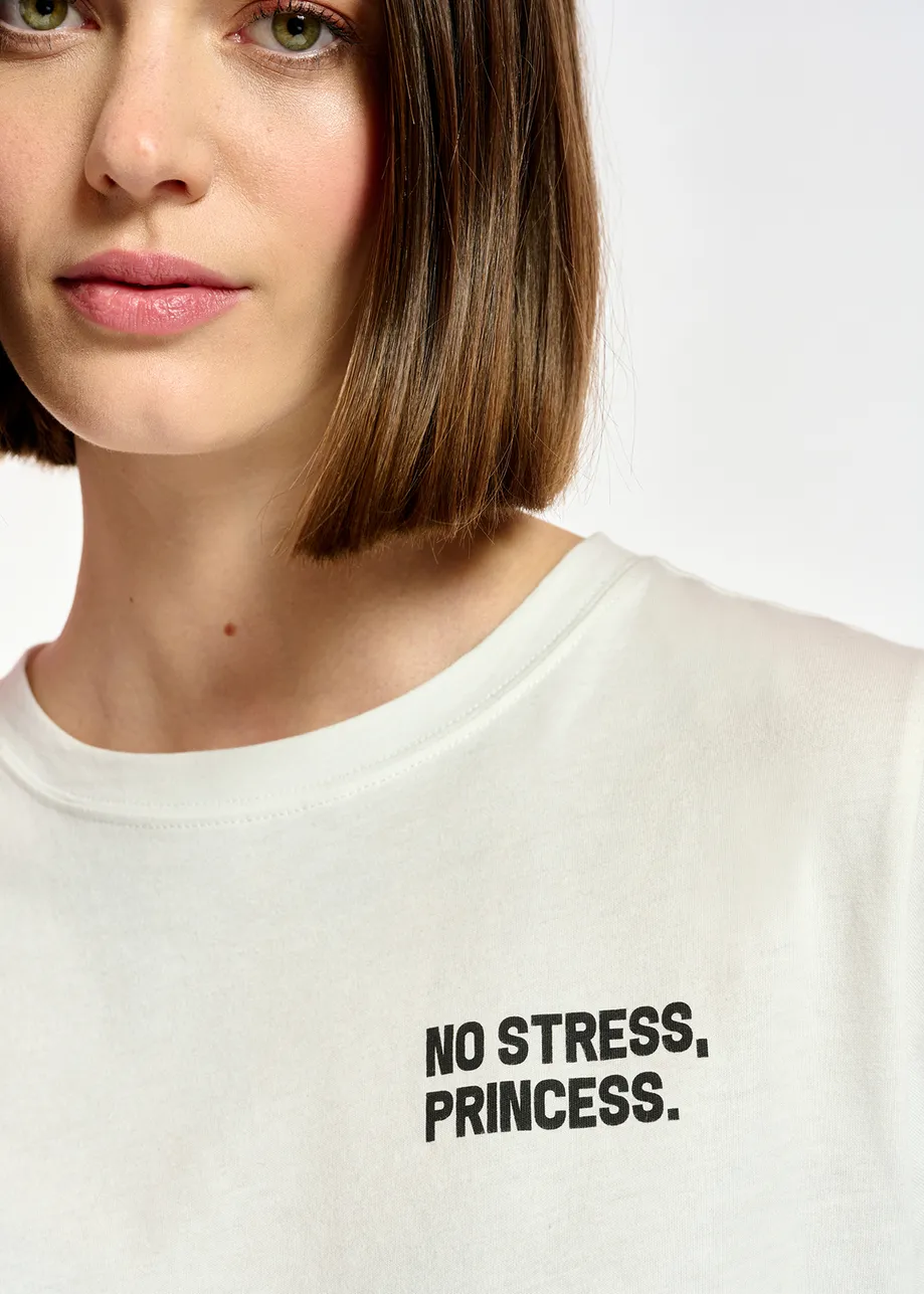 White organic cotton slogan T-shirt