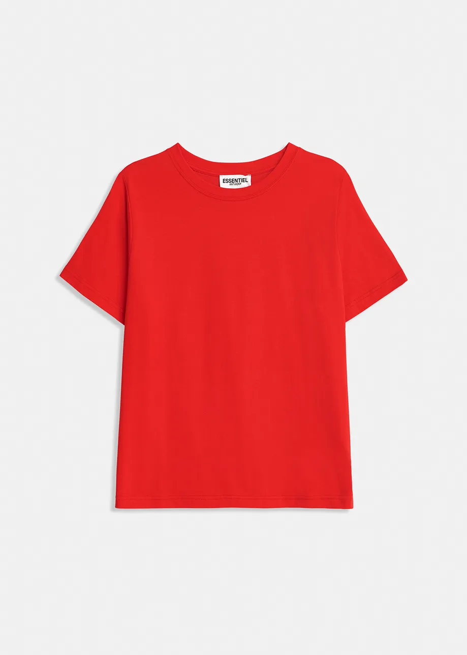 Rood T-shirt van biokatoen met tekst