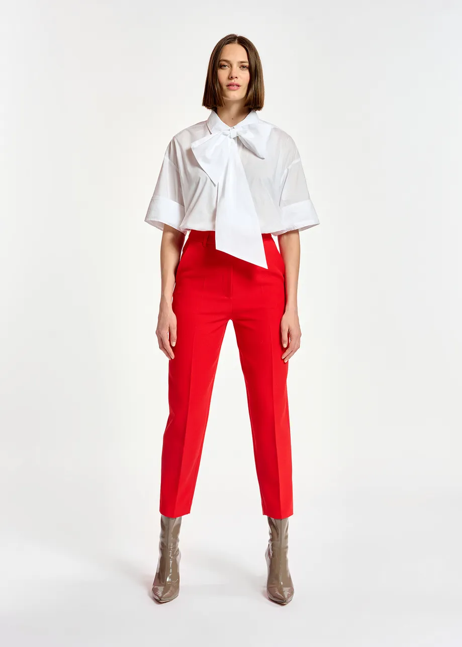 Red tapered pants
