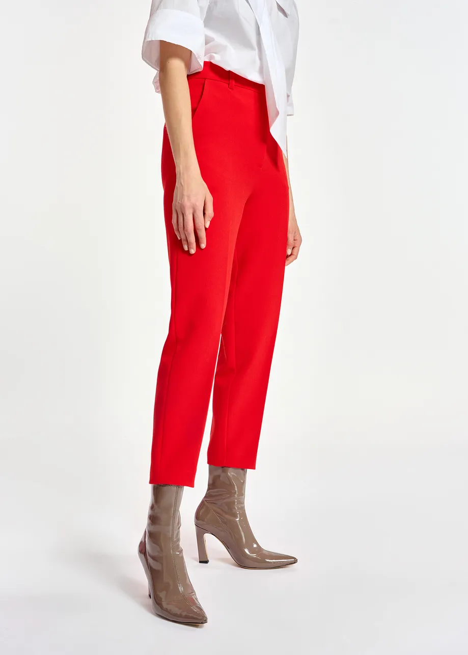 Red tapered pants