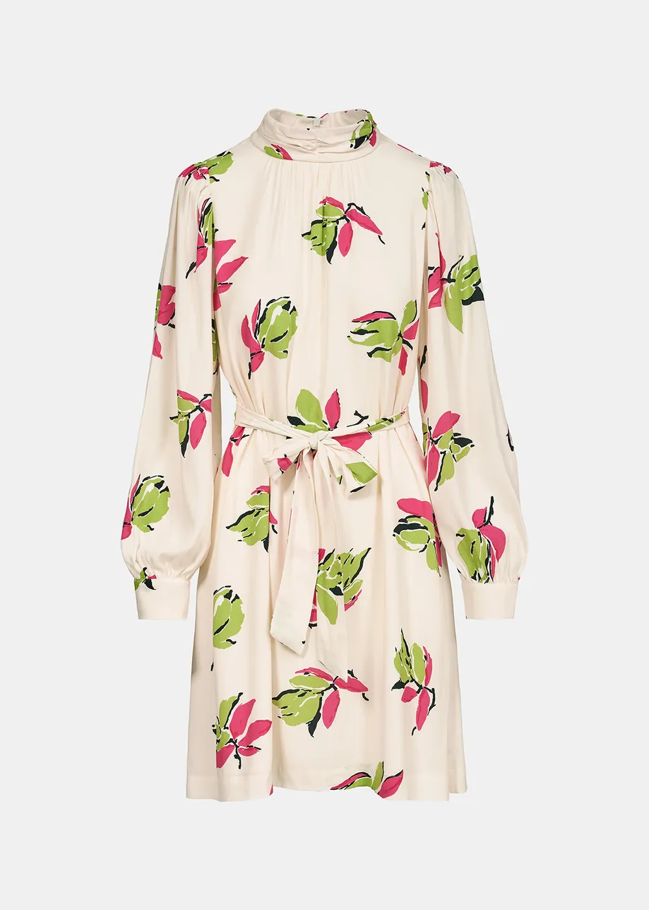 Off-white floral-printed mini dress