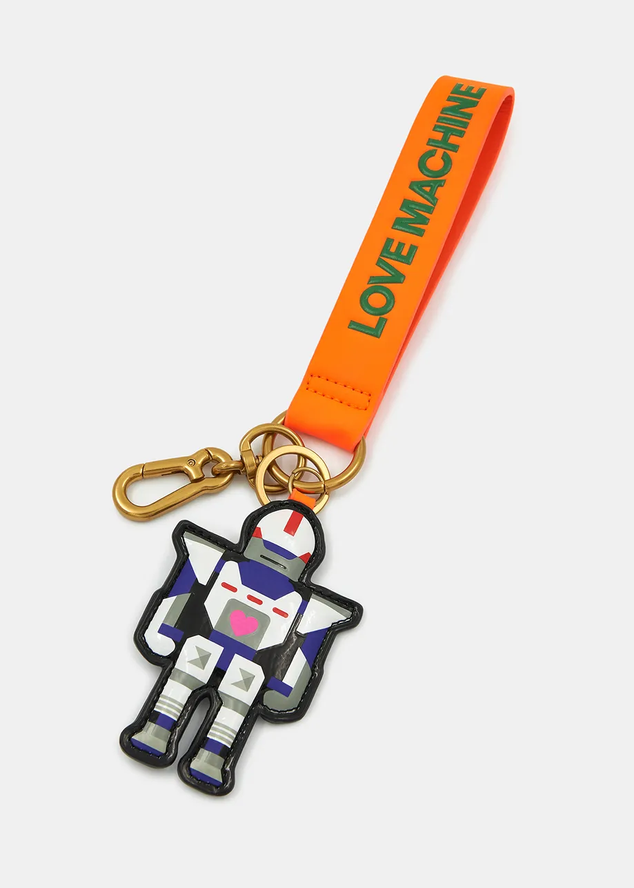 Orange, white and blue robot keyhanger