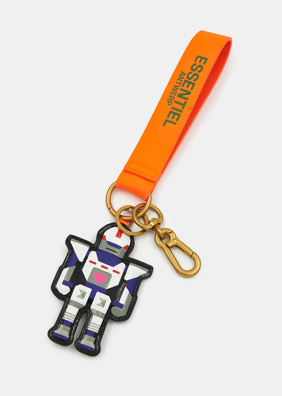 Orange, white and blue robot keyhanger