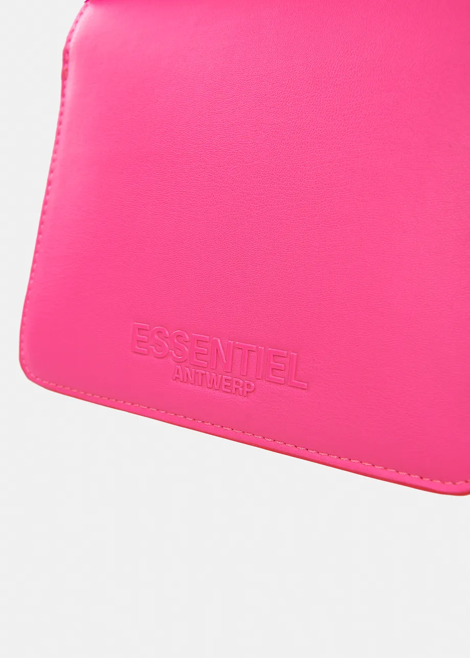 Neon pink faux leather shoulder bag