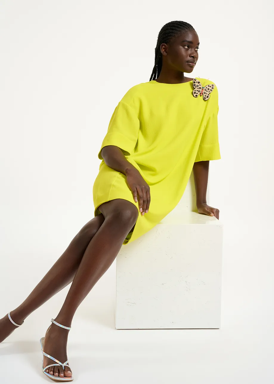 Yellow oversized mini dress