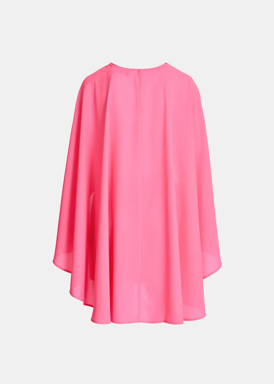 Mini-robe rose à effet cape