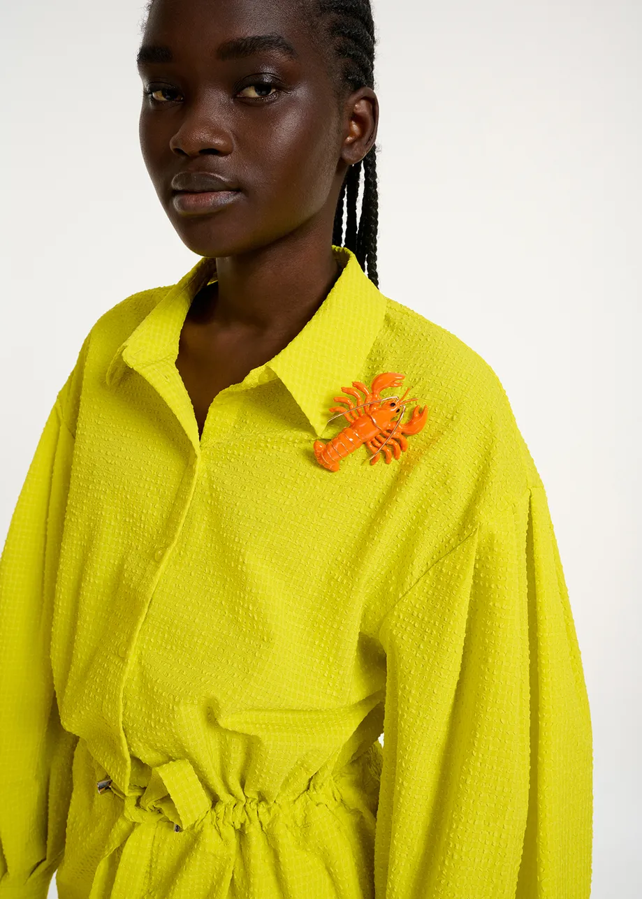 Yellow mini dress with voluminous sleeves