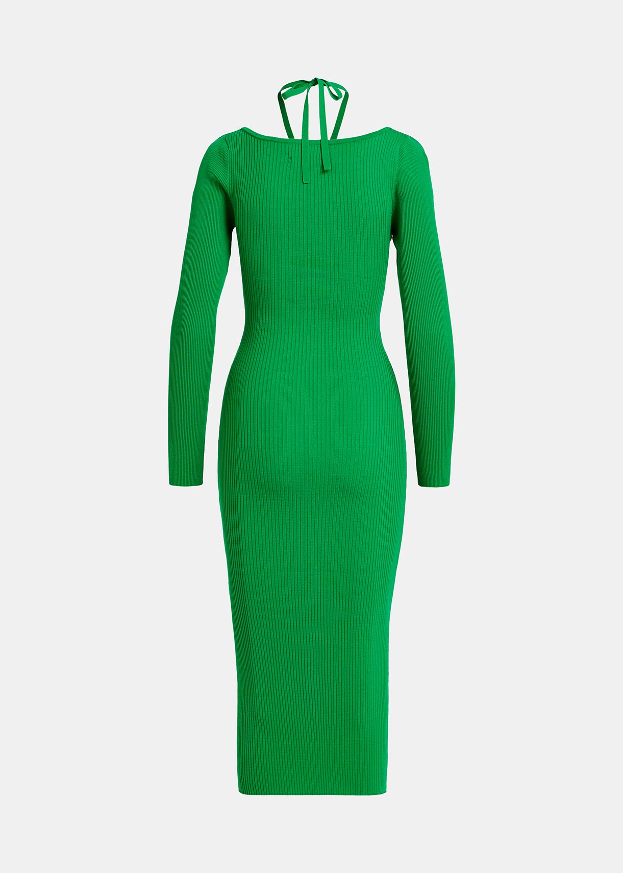 Green midi-length rib-knitted dress | Essentiel Antwerp United States