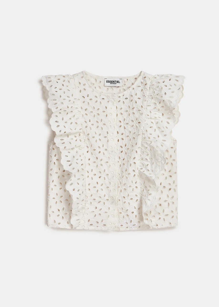 White broderie anglaise cotton top