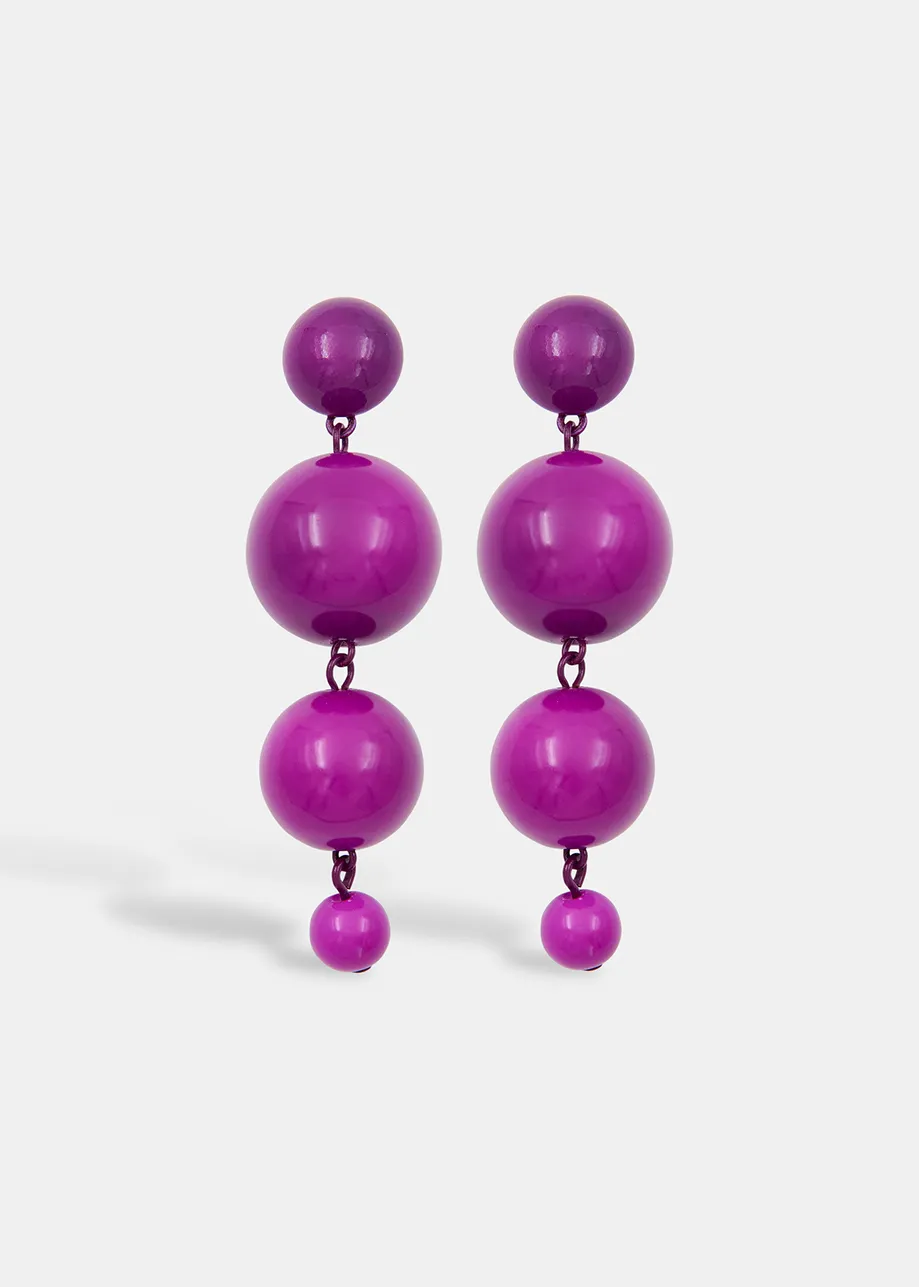 Purple sphere earrings