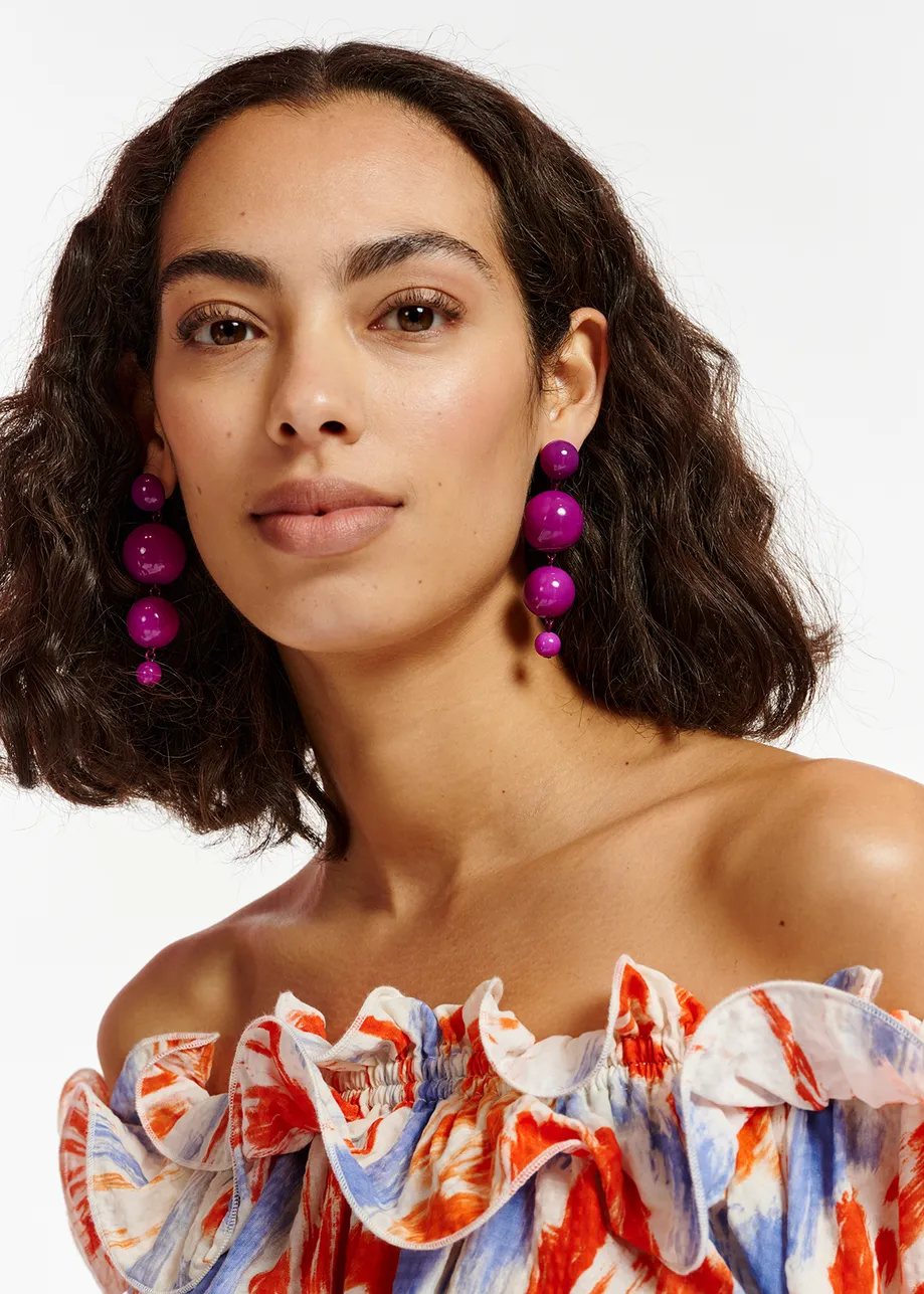 Purple sphere earrings