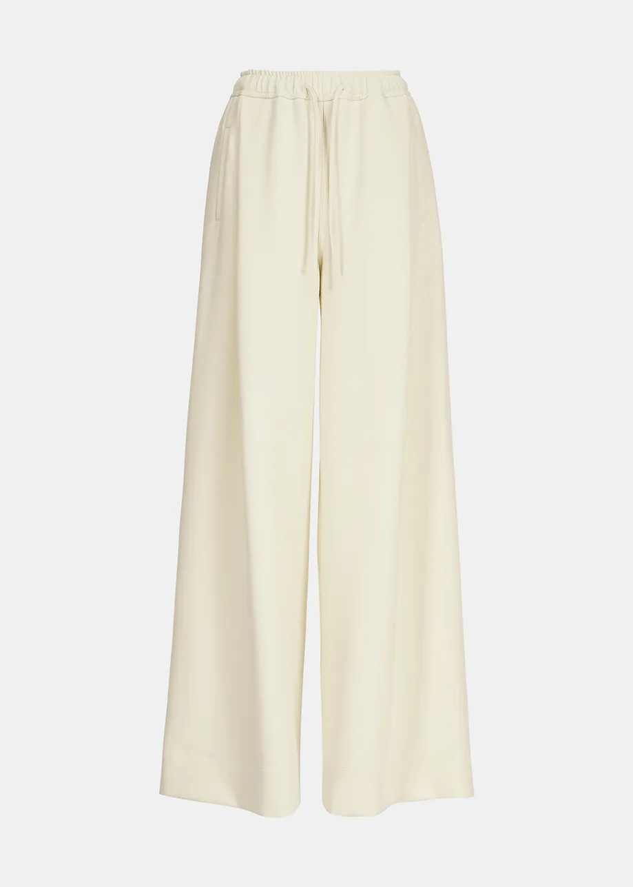 Ecru wide-leg pants