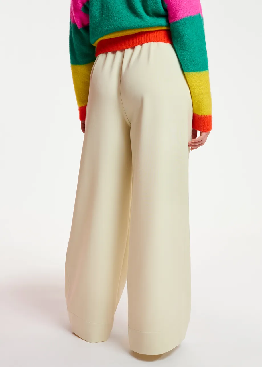 Ecru wide-leg pants