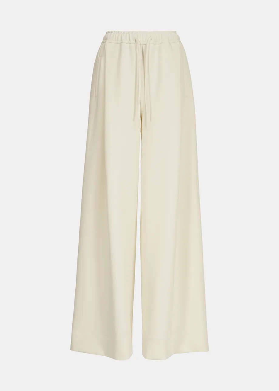 Ecru wide-leg pants