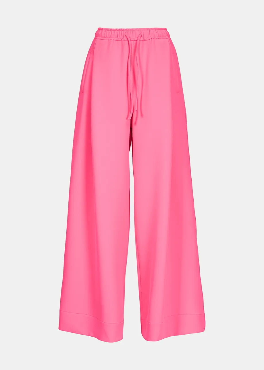 Neon pink wide-leg pants