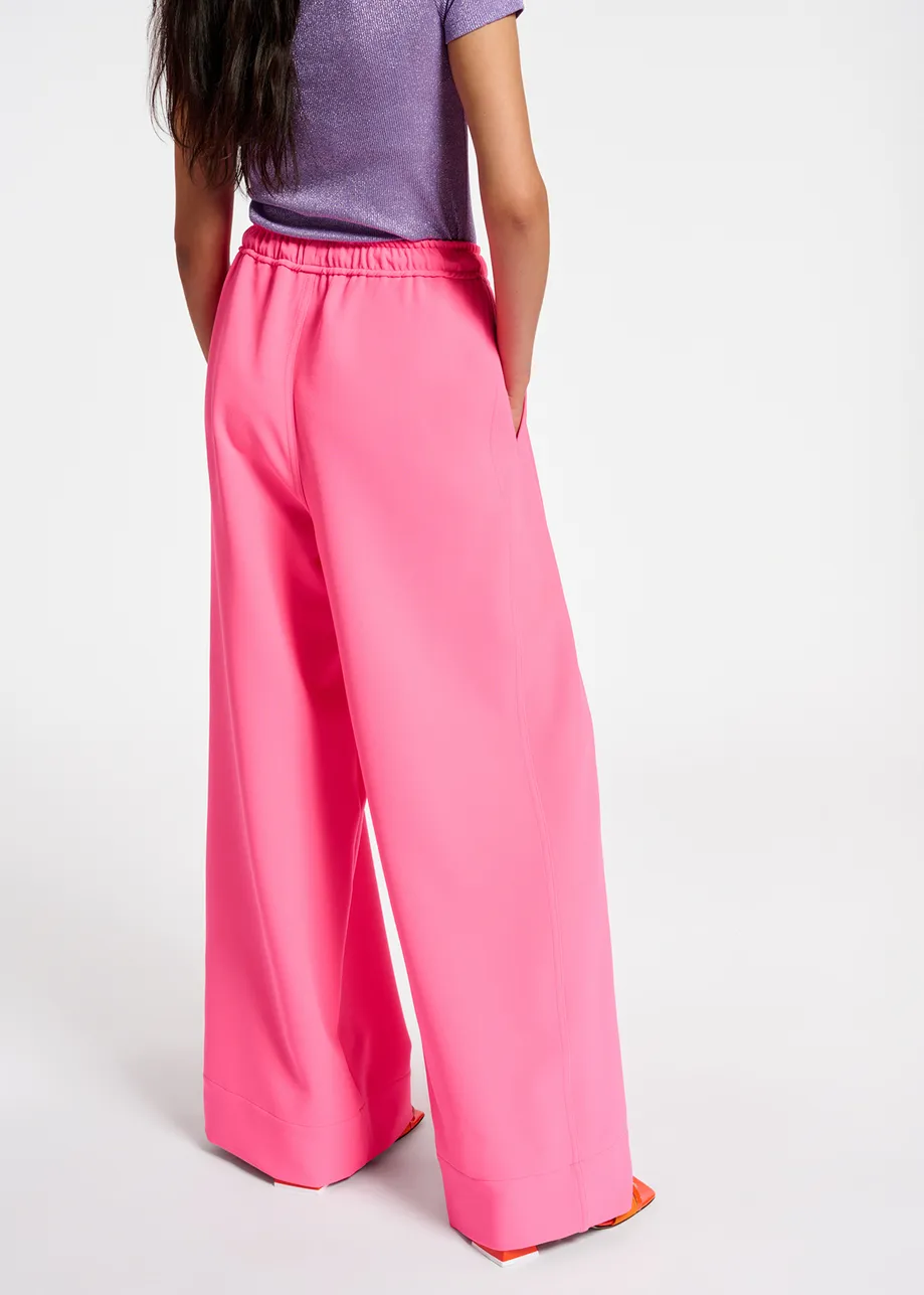 Neon pink wide-leg pants