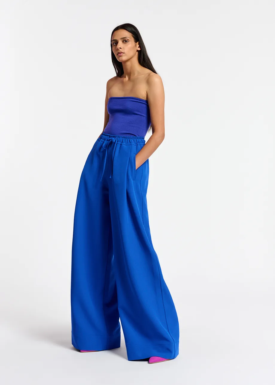 Blue wide-leg pants