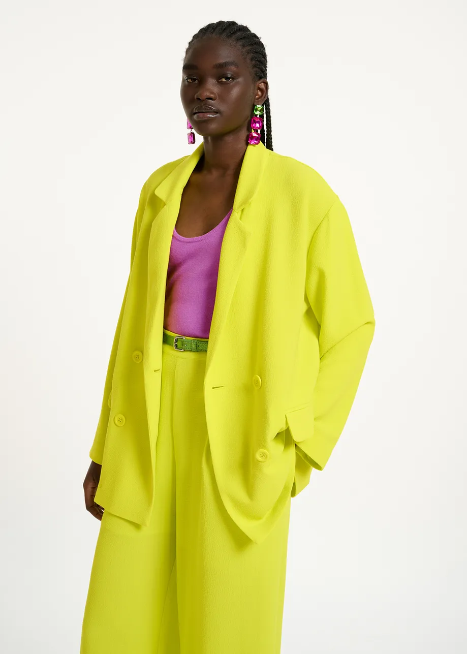 Yellow double-breasted blazer