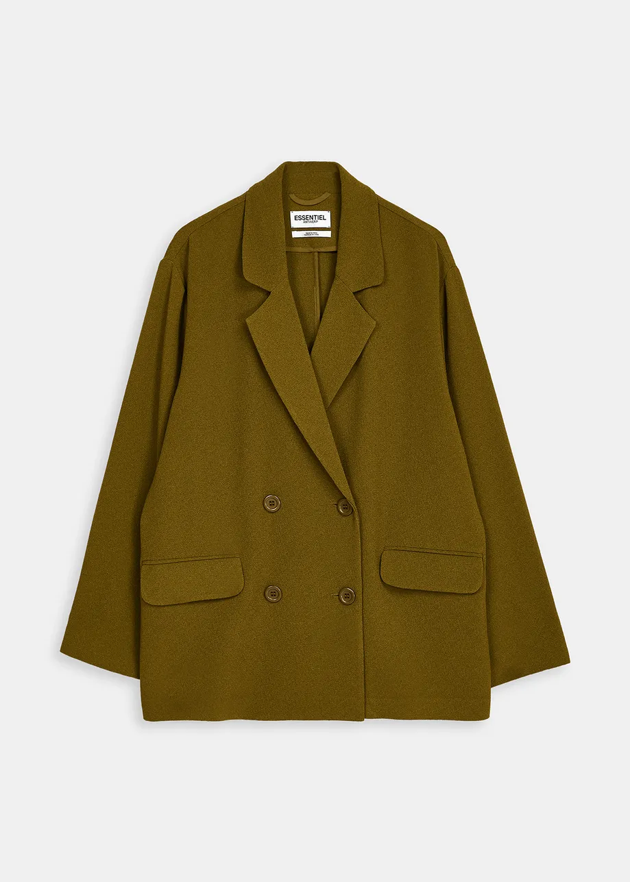 Khaki double-breasted blazer